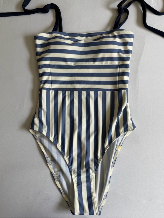 summersalt Other - NWOT Summersalt "The Tie Oasis" Blue White Nautical Striped One Piece Swim Suit